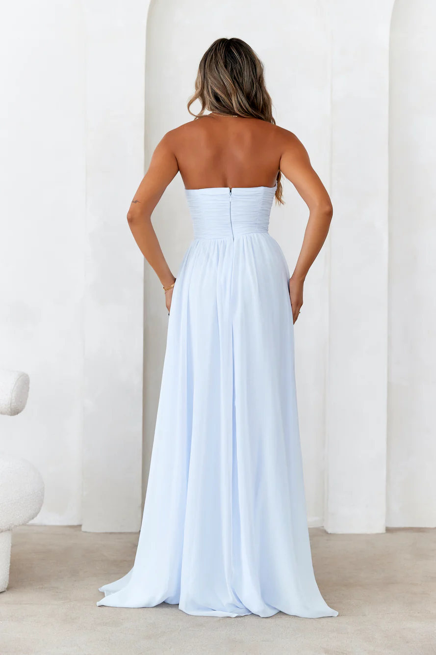 DEAR EMILIA Ballroom Dancing Maxi Dress Blue