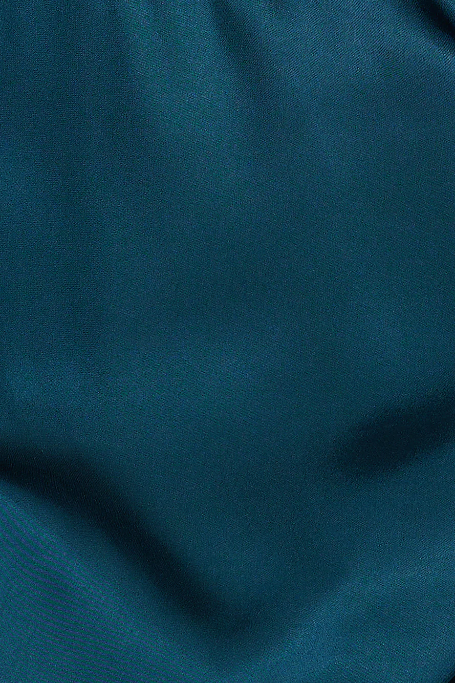 Goddess Lines Satin Mini Dress Teal