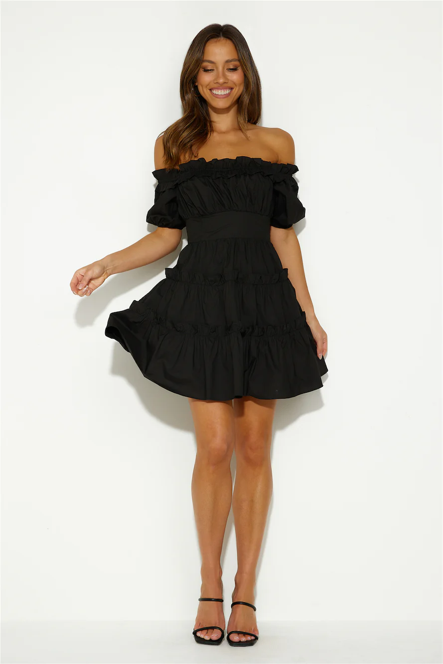 Pop The Question Mini Dress Black