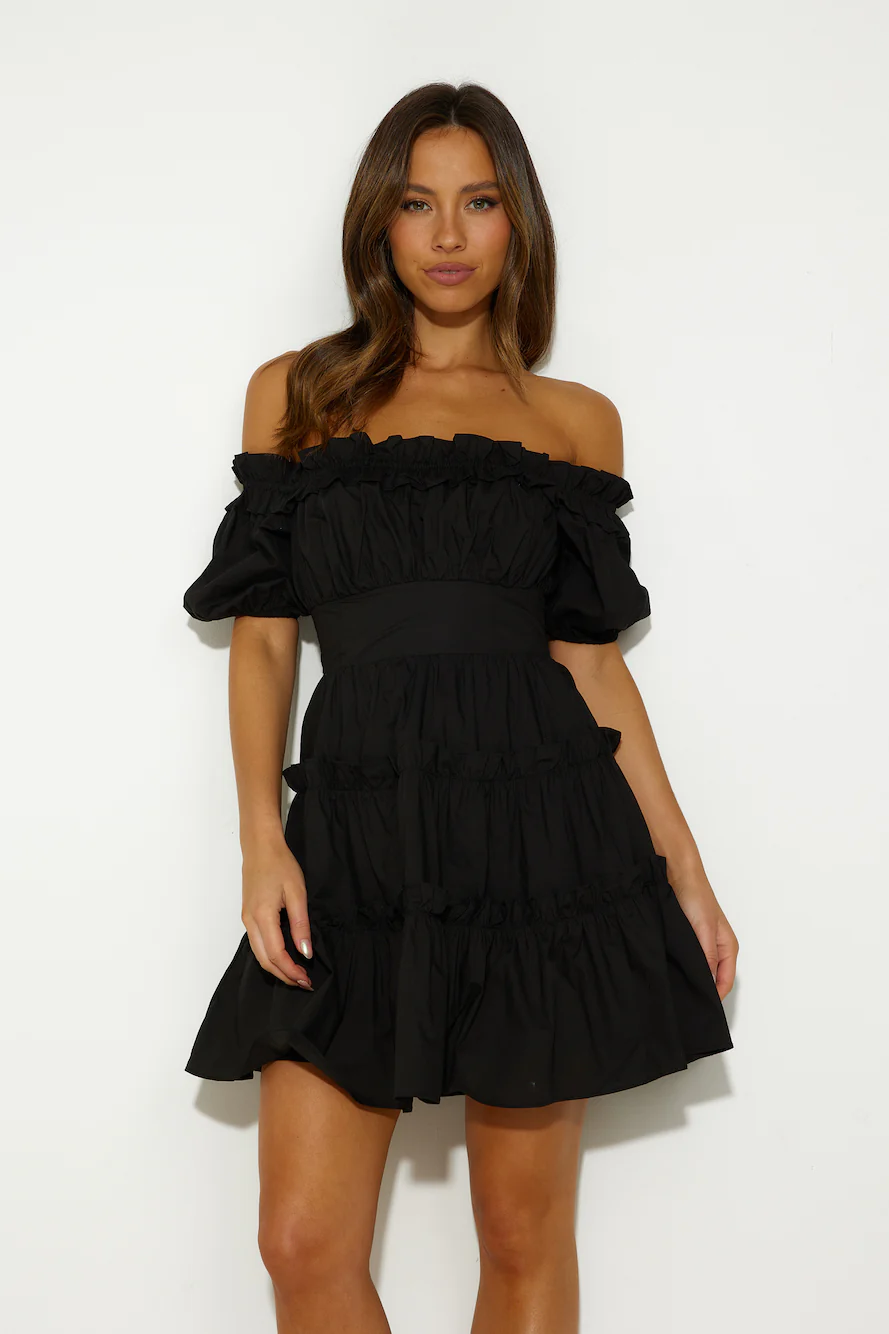 Pop The Question Mini Dress Black