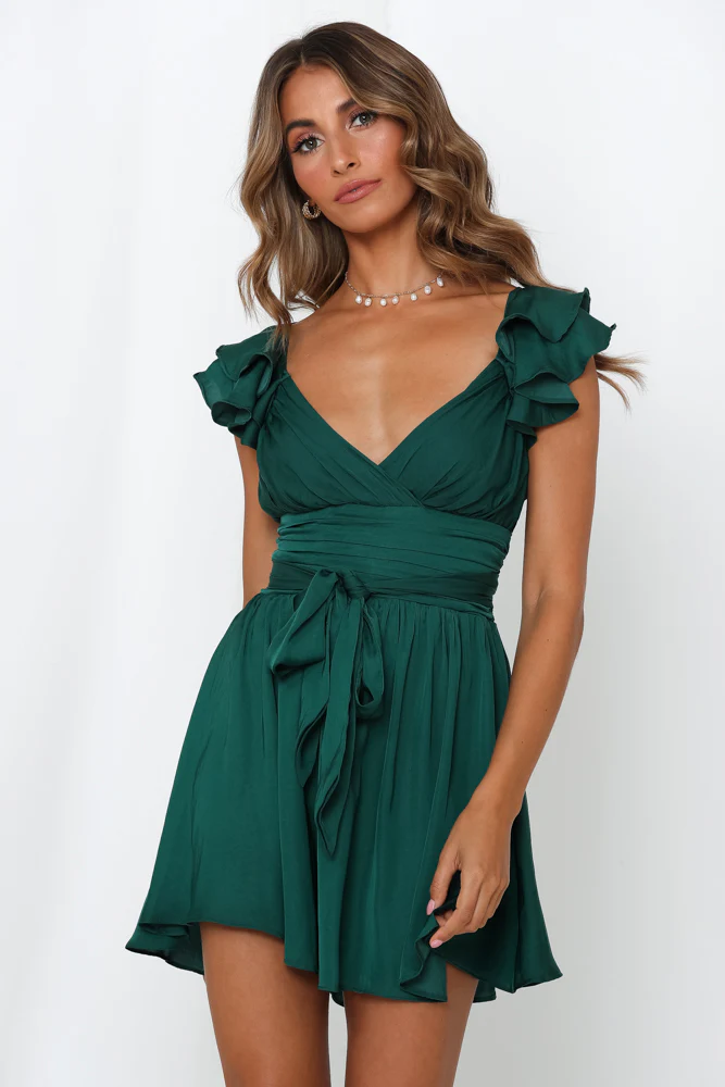 Wheel Of Fortune Dress Forest Green