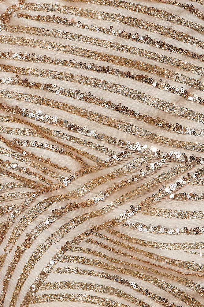 Shimmering Star Sequin Mini Dress Gold