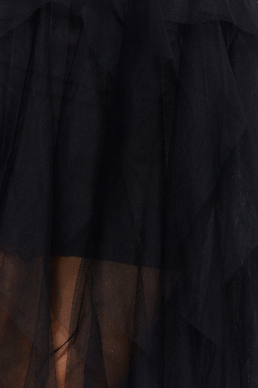 Lavish Style Tulle Maxi Dress Black