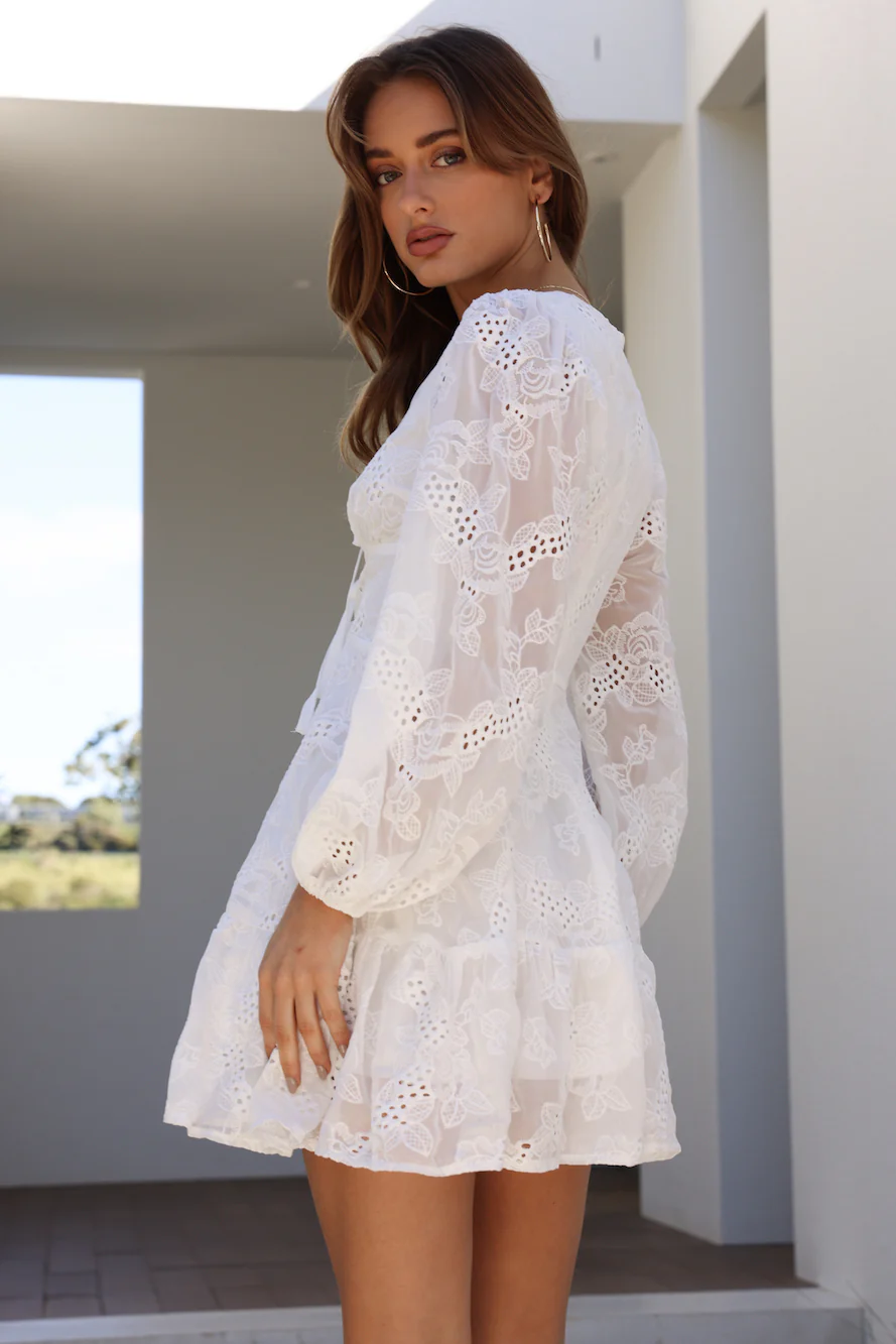 Royal Touch Mini Dress White