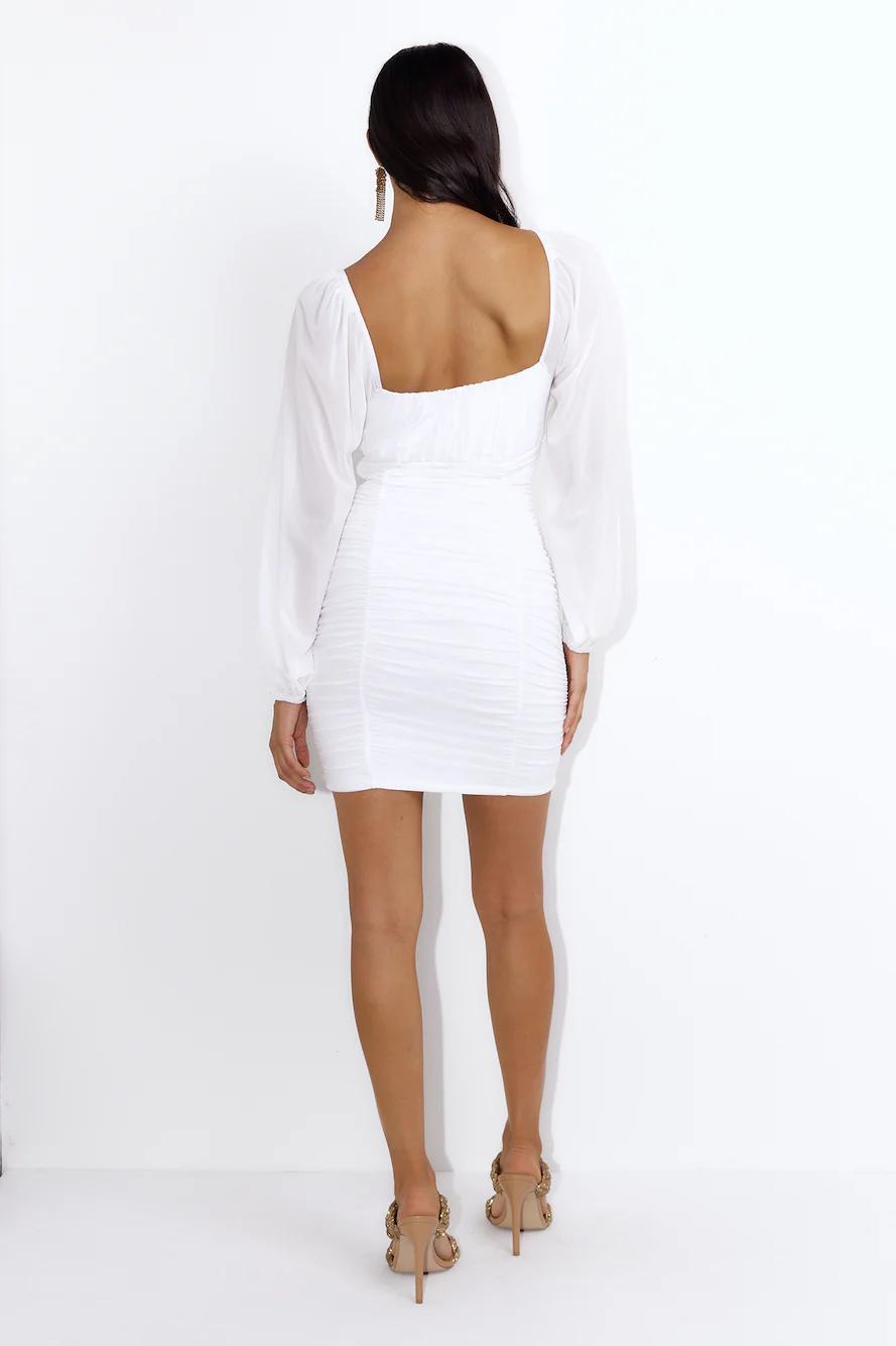 Snatch It Up Mesh Mini Dress White