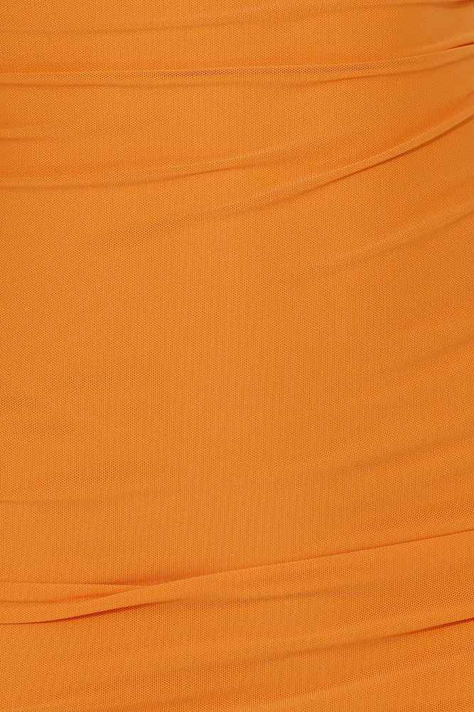 Outfit Of The Day Mesh Mini Dress Orange