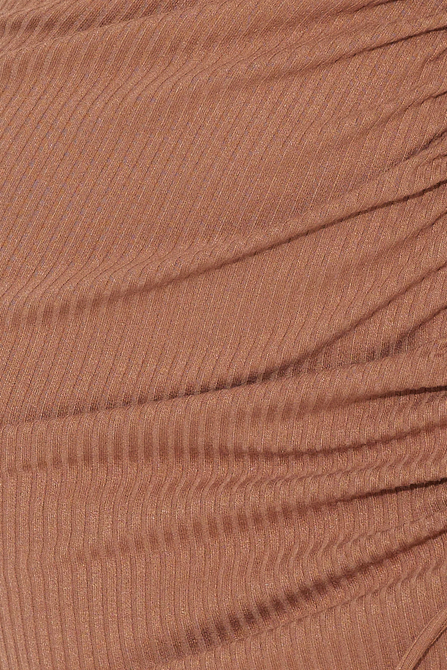Feel The Mood Ribbed Mini Dress Brown