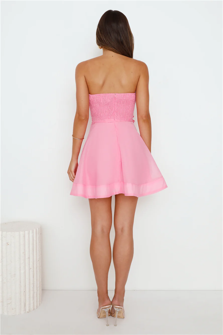 Majestic Girl Strapless Mini Dress Pink