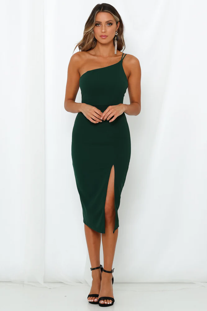 Beacnlady Taking It Back Dress Forest Green