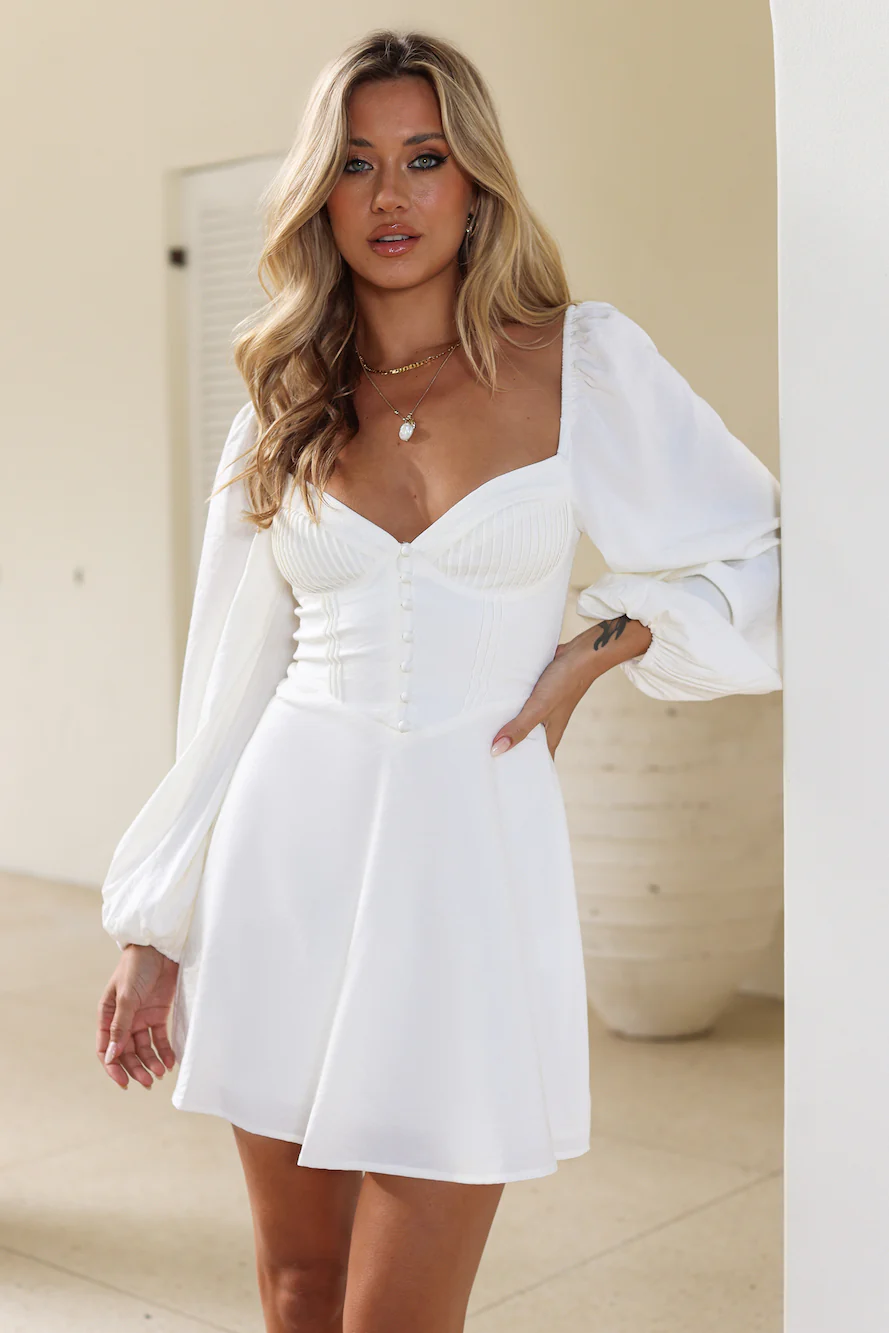 Love To Laugh Mini Dress White