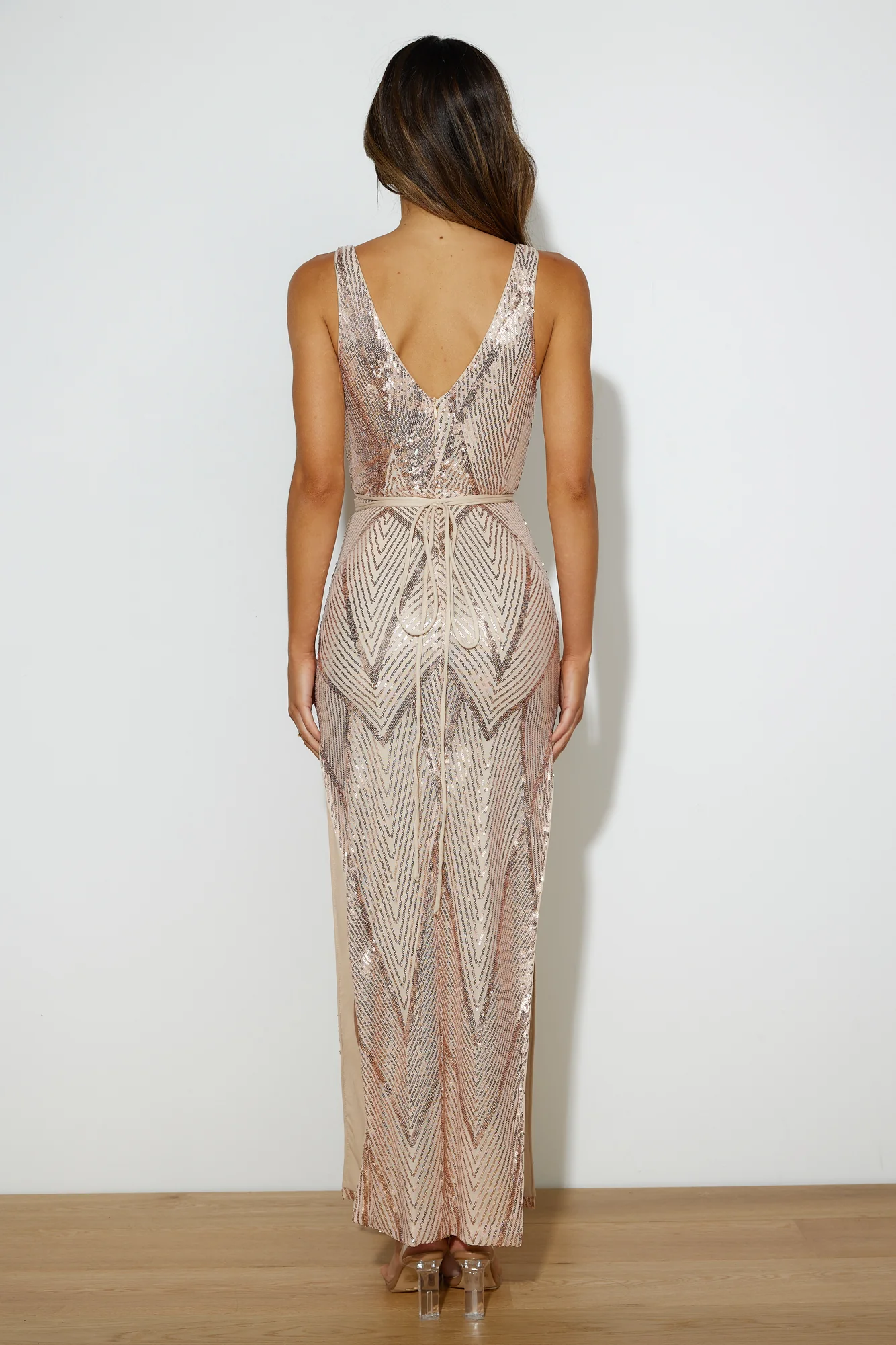 Glam Of All Sequin Maxi Dress Rose Gold