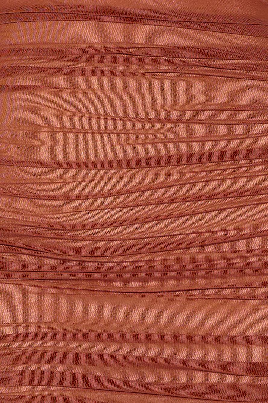 True Joy Mesh Midi Dress Brown