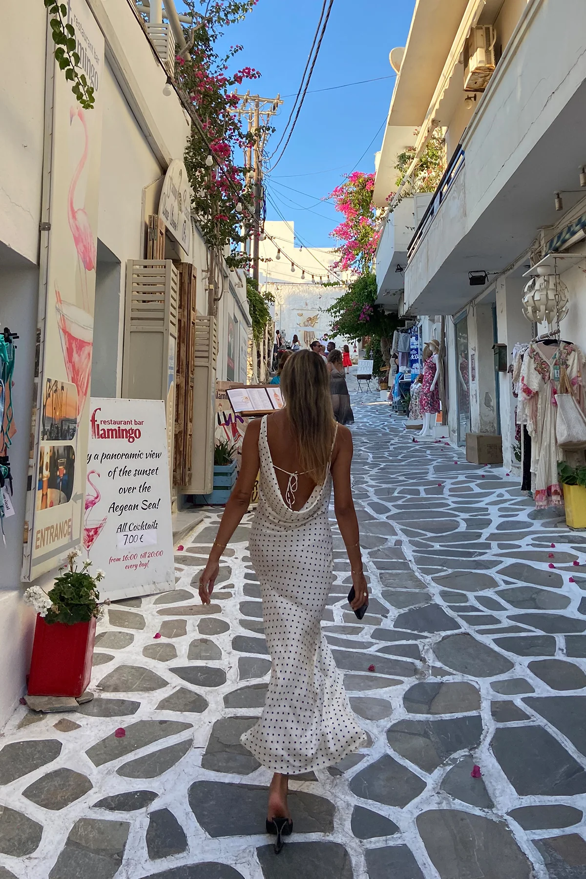 BEACNLADY Dotted Moment Satin Polka Dot Midi Dress Cream