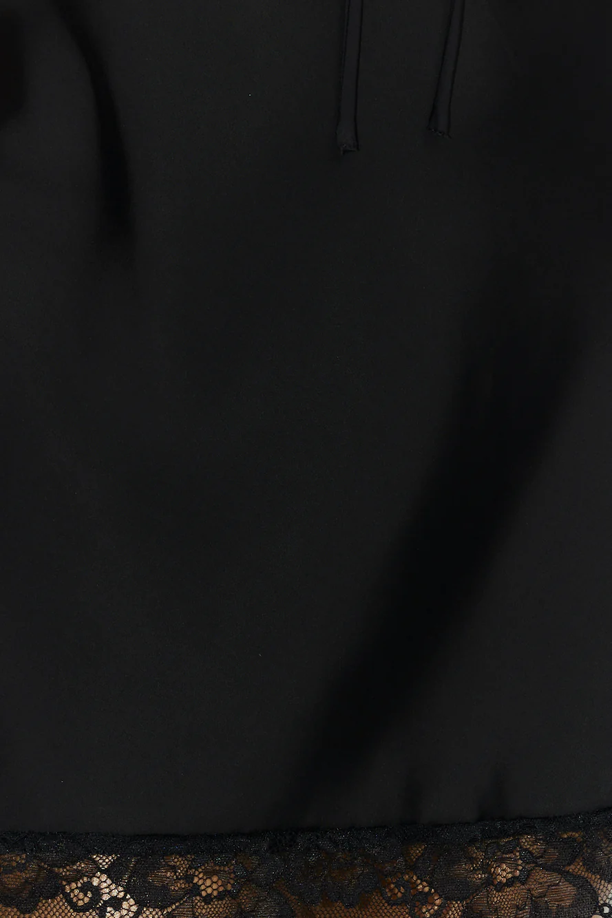 Romance Is High Satin Mini Dress Black