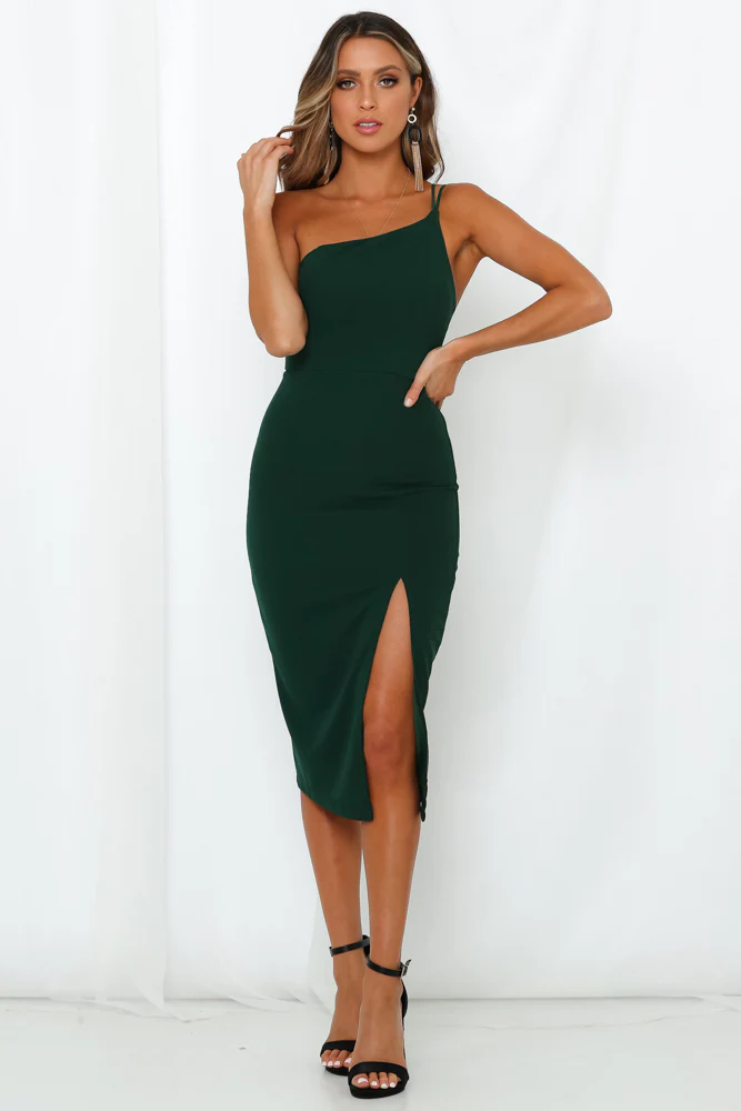 Beacnlady Taking It Back Dress Forest Green