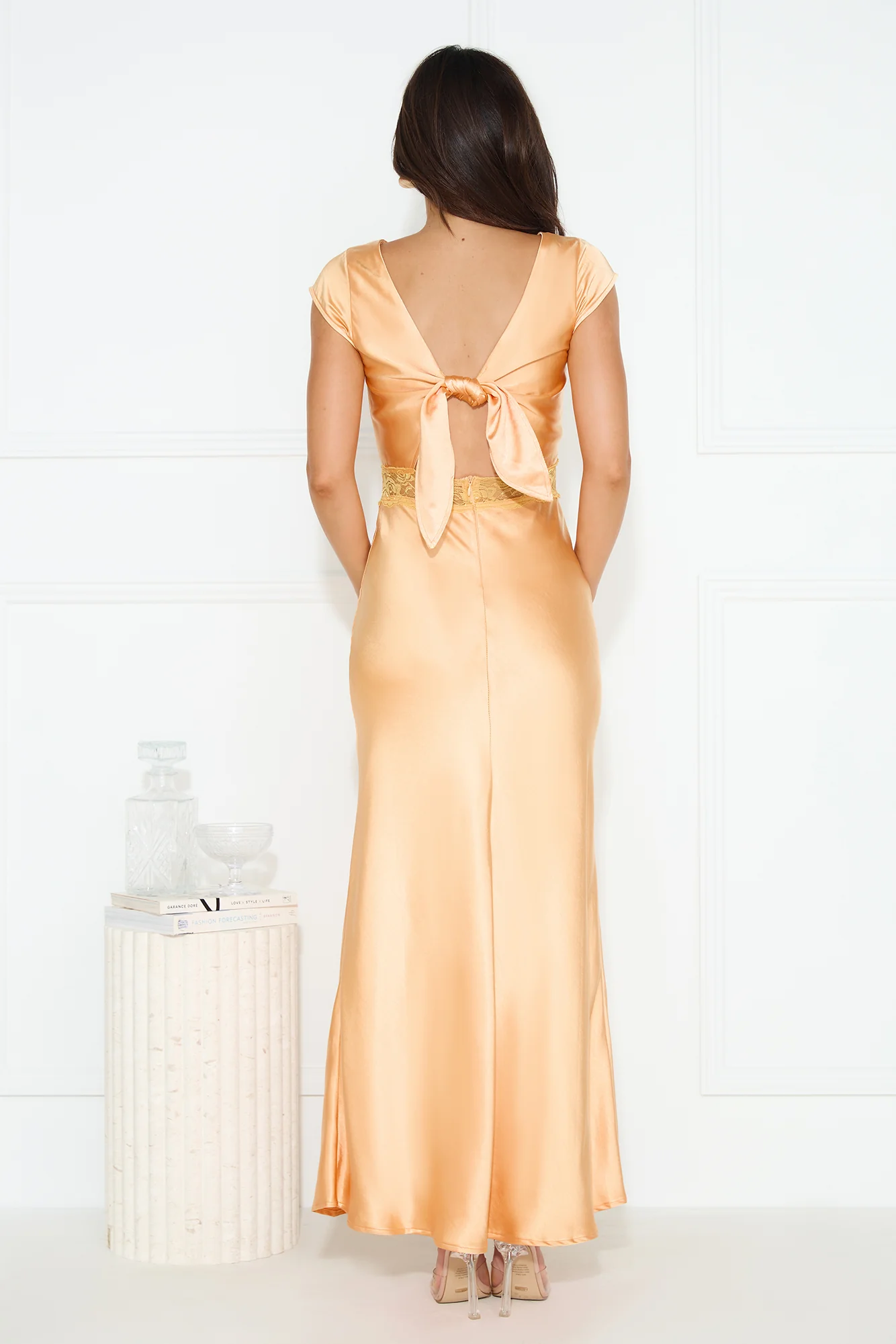 Kindly Accept Satin Maxi Dress Orange