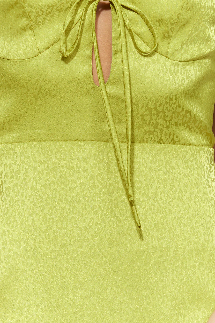 Her Best Satin Mini Dress Green