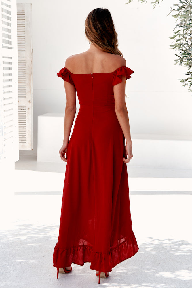 BEACNLADY Sweeter Than Honey Maxi Dress Red