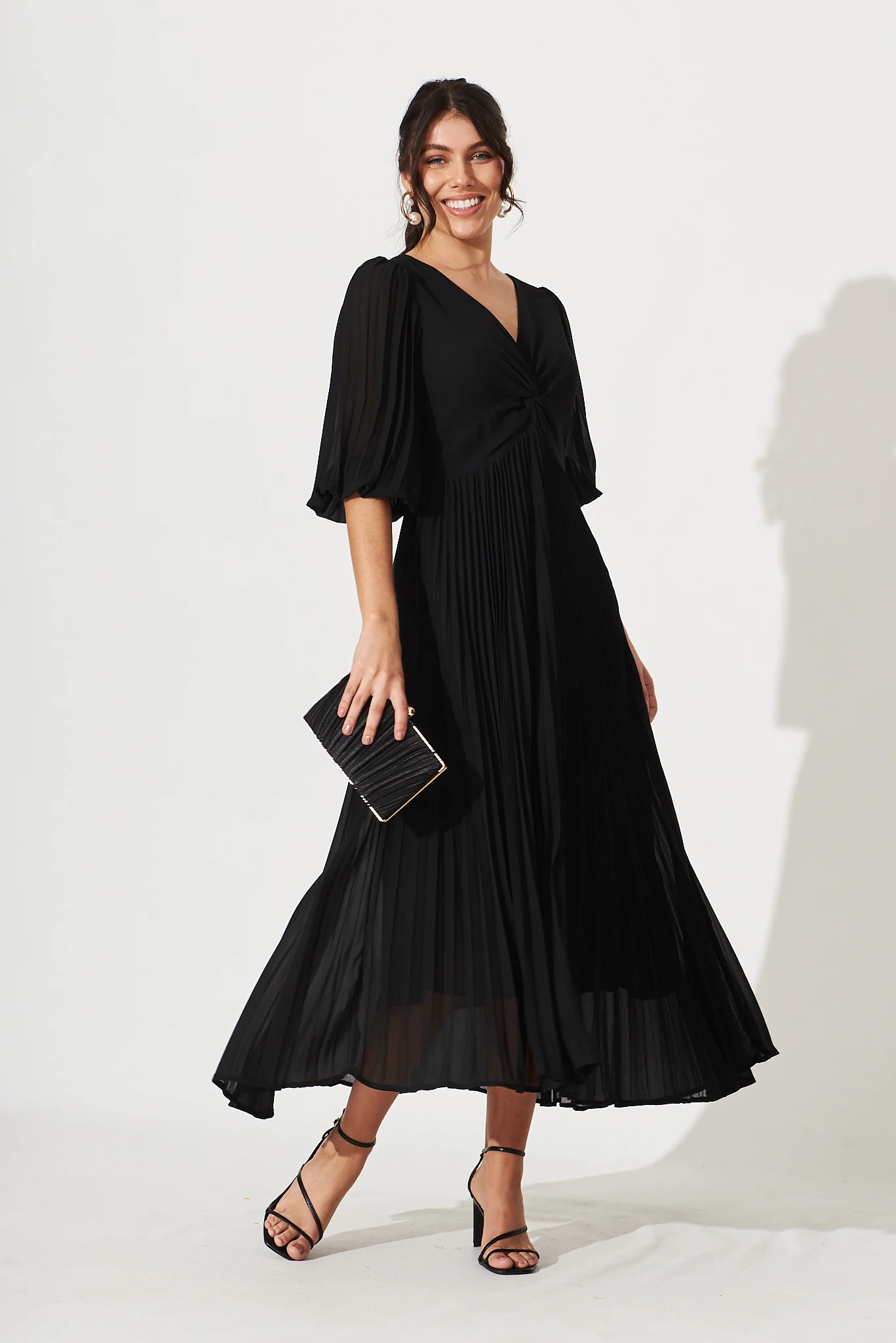 Moritz Maxi Dress In Black Chiffon