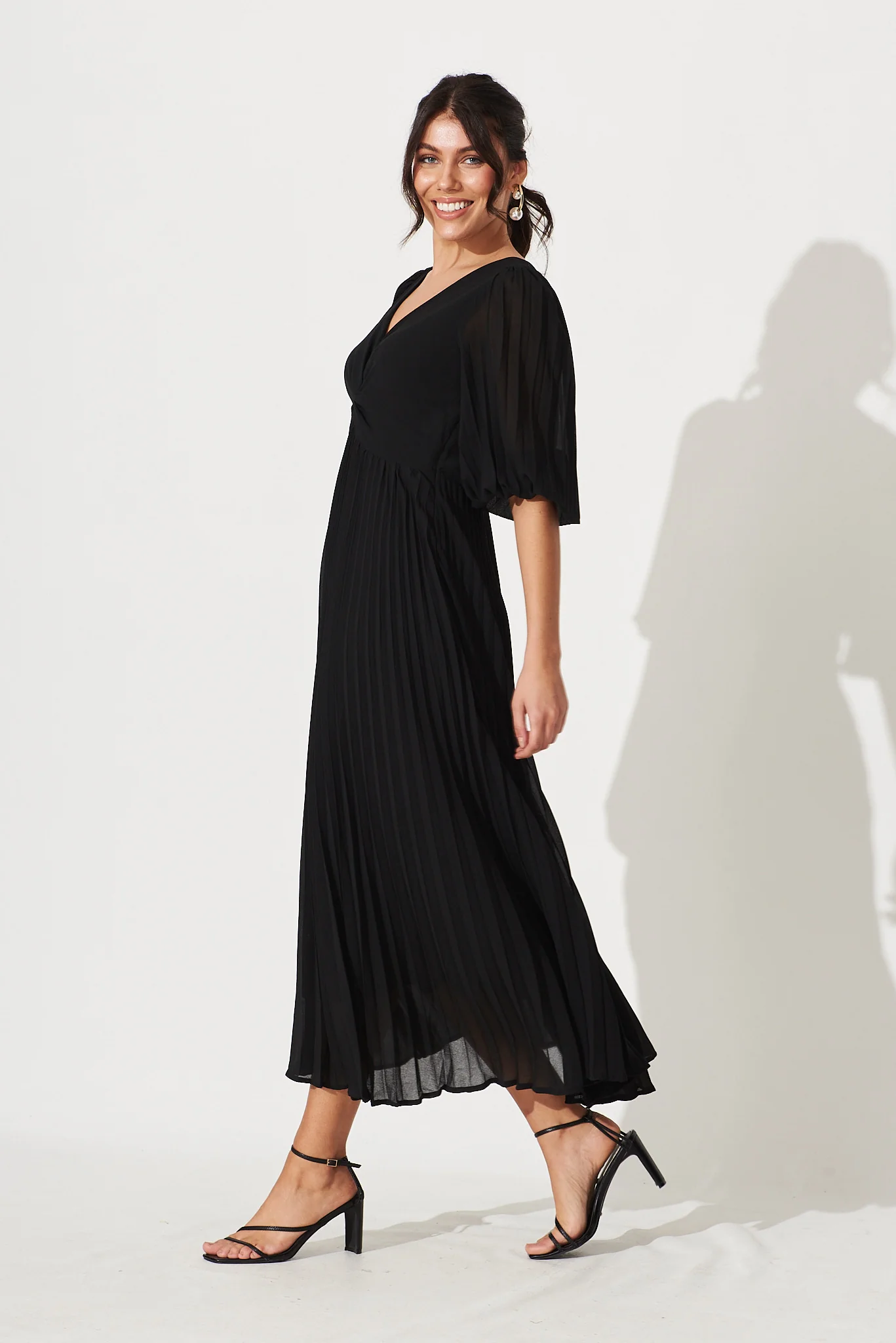 Moritz Maxi Dress In Black Chiffon