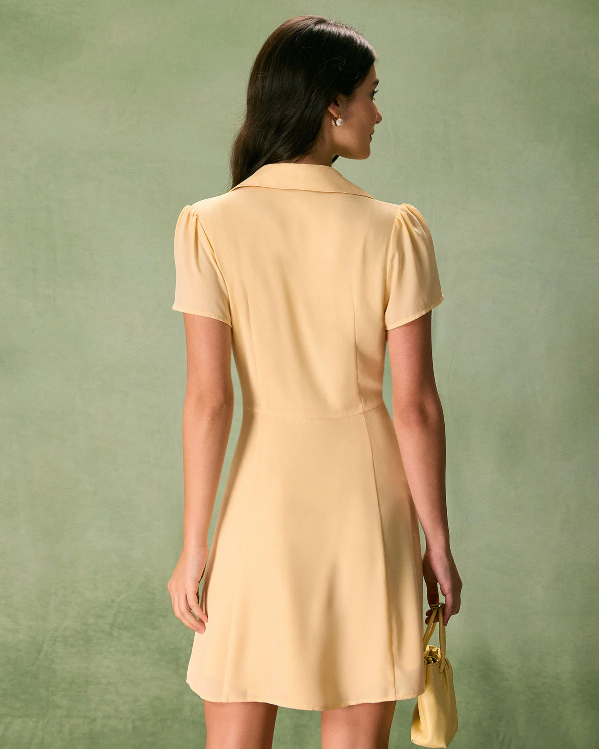 The Yellow Button Down Shirt Mini Dress