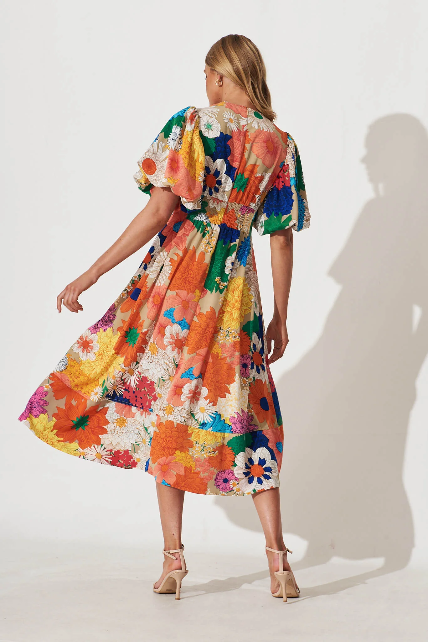 Daydreamer Midi Dress In Bright Multi Floral