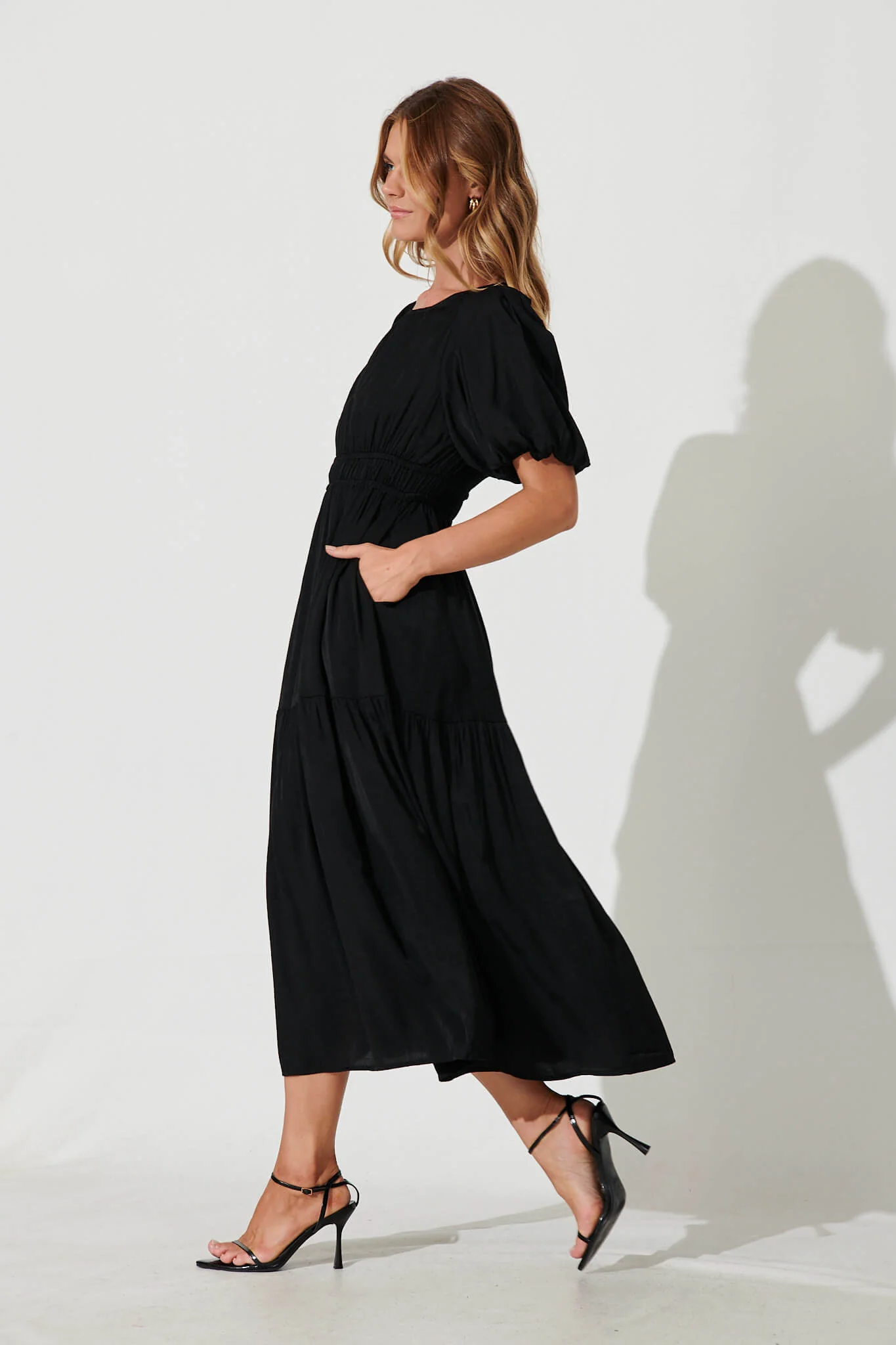 Stargazer Midi Dress In Black