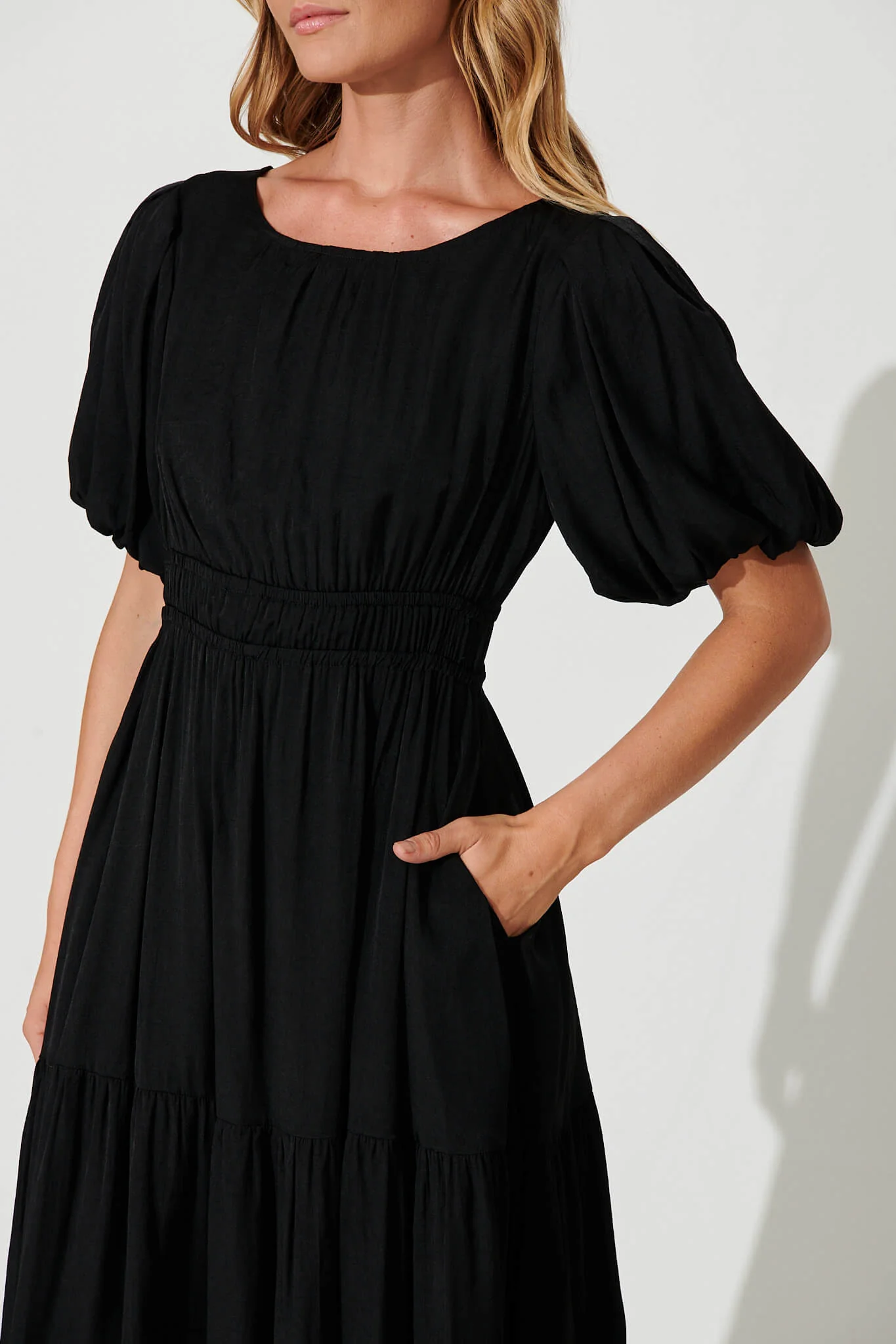 Stargazer Midi Dress In Black