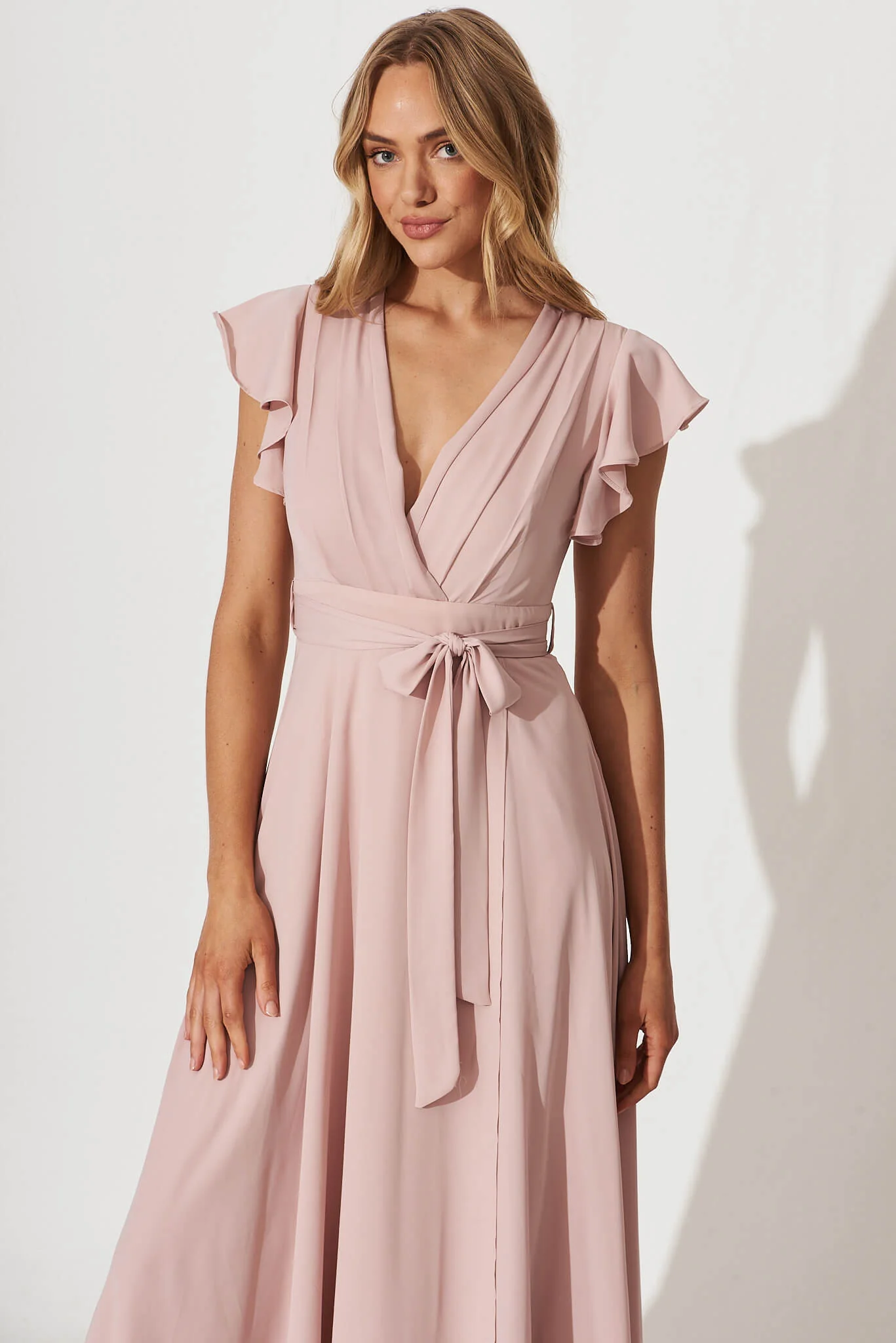 Wynter Chiffon Dress In Blush