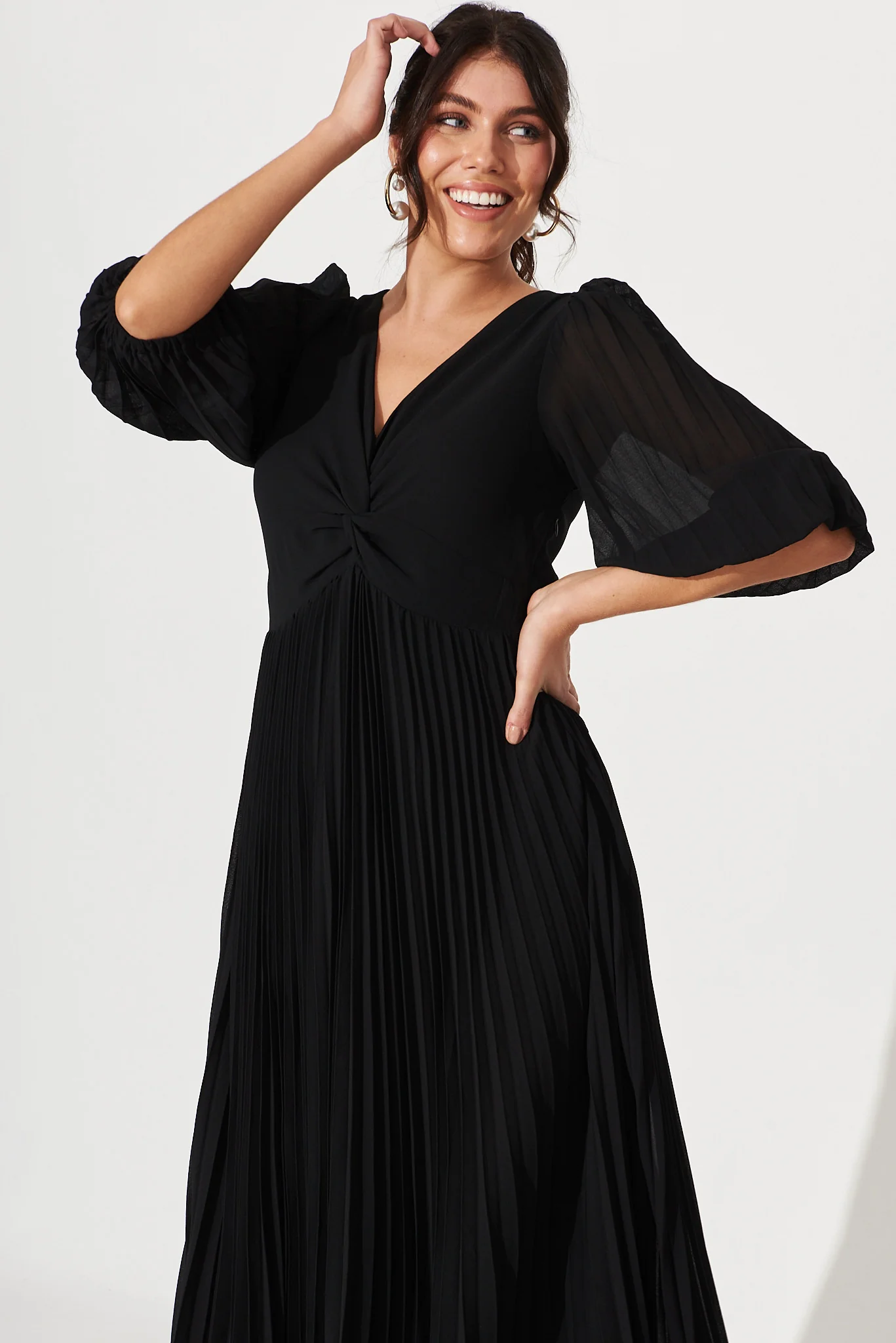 Moritz Maxi Dress In Black Chiffon