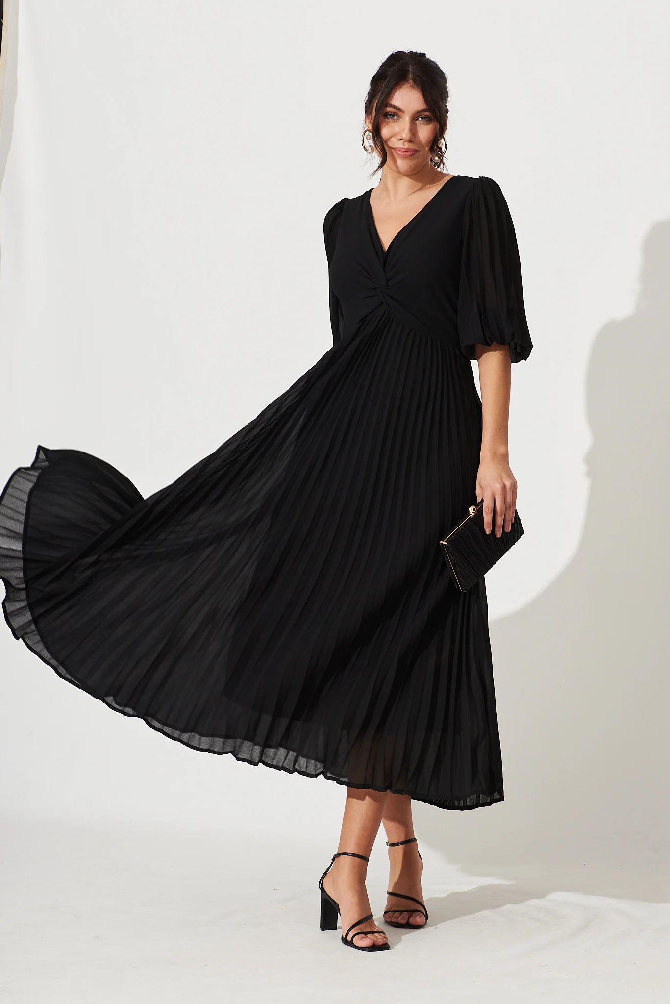 Moritz Maxi Dress In Black Chiffon