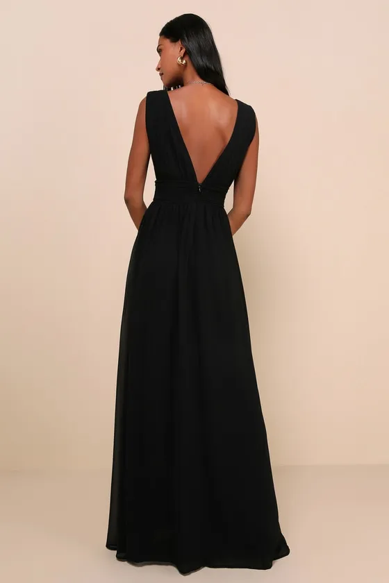 Heavenly Hues Black Maxi Dress