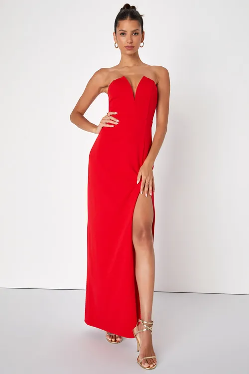 Dedicated to Glamour Black Strapless Maxi Dress