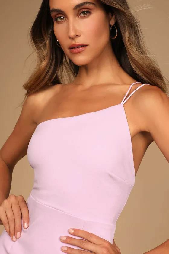 Happiest Hour Lilac Asymmetrical Bodycon Mini Dress