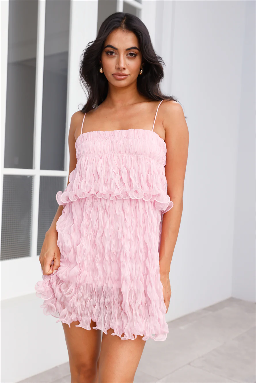 Solstice Mesh Mini Dress Pink