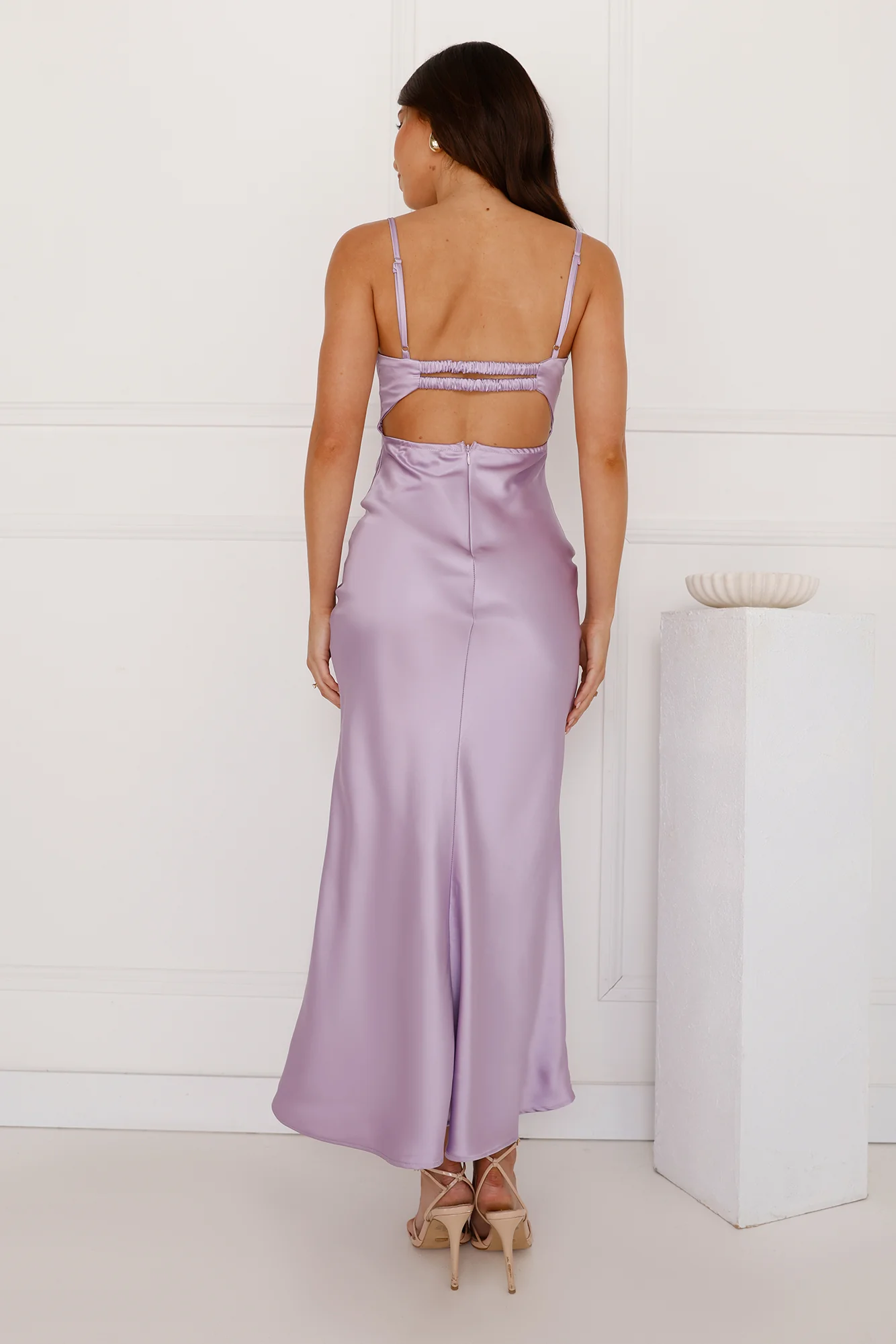 Piece Of Perfection Satin Maxi Dress Lilac