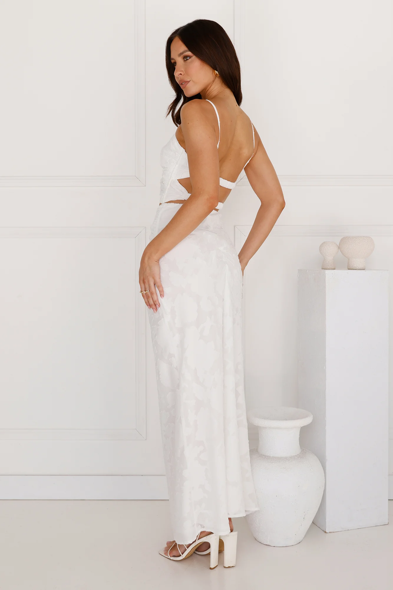 Secluded Shores Maxi Skirt White