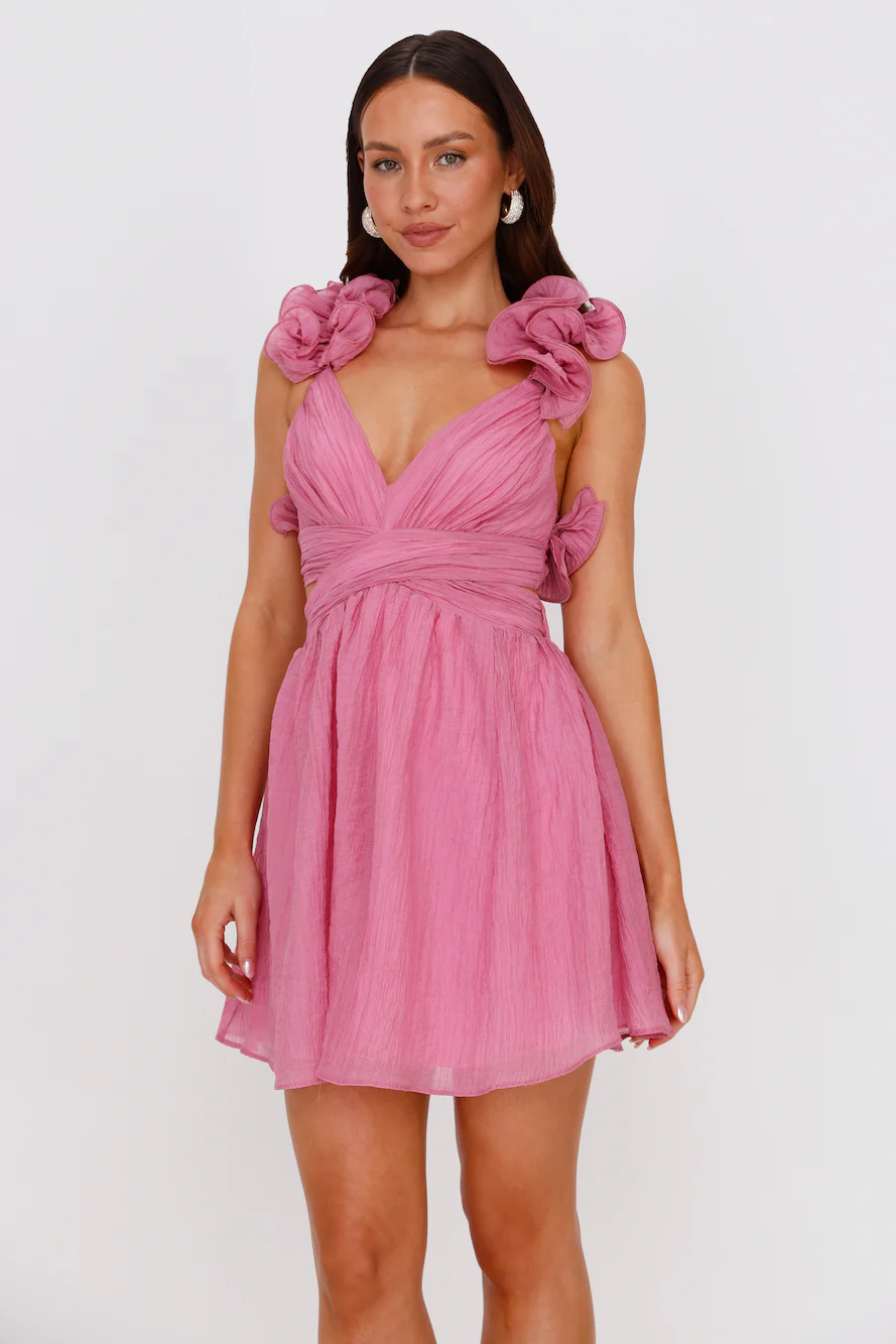 Rainbow Sunsets Mini Dress Pink