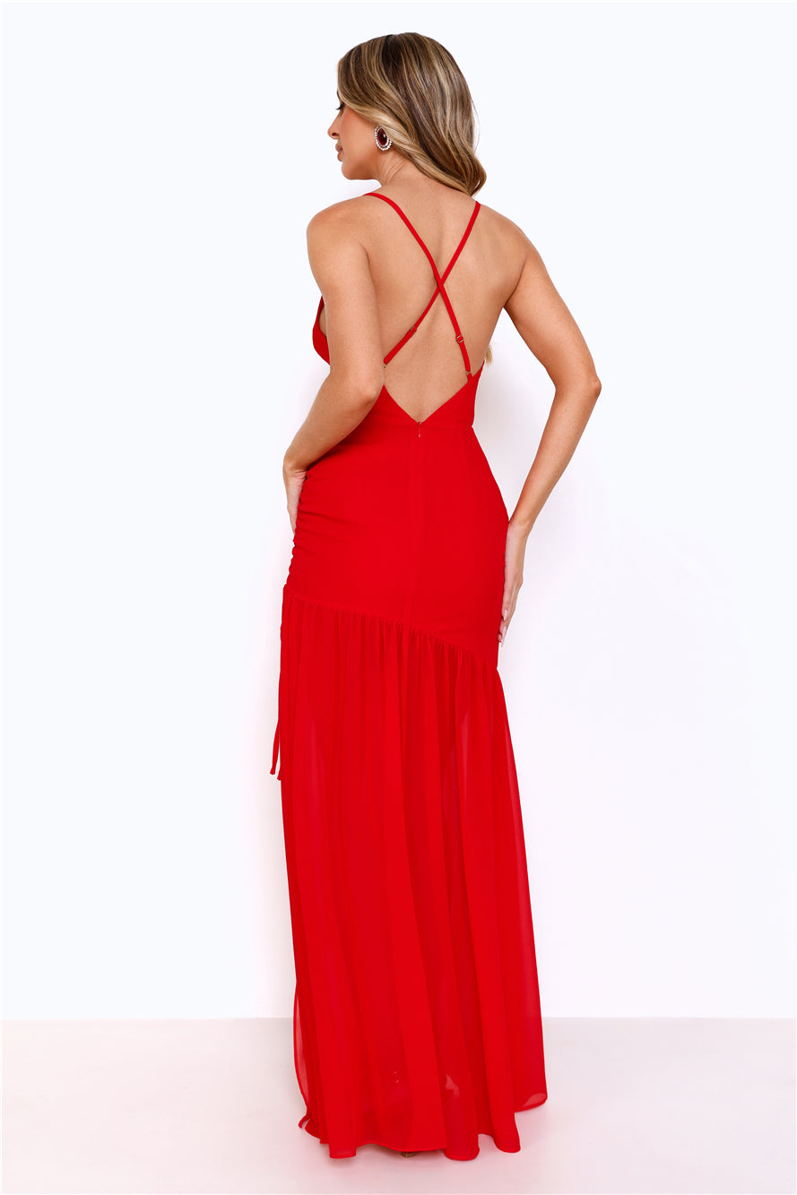 Rooftop Rendezvous Maxi Dress Red