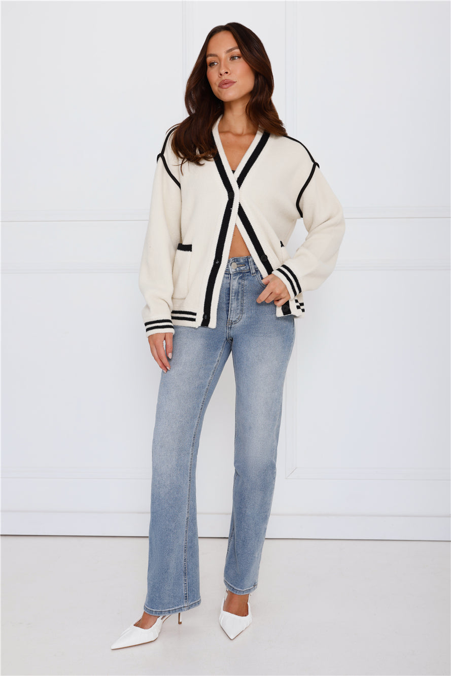 Starlit Winter Knit Cardigan Cream