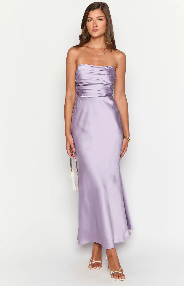 Alexia Purple Strapless Maxi Dress