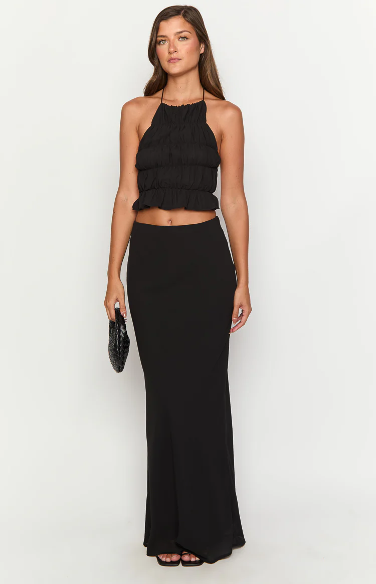 Uma Black Crop Top