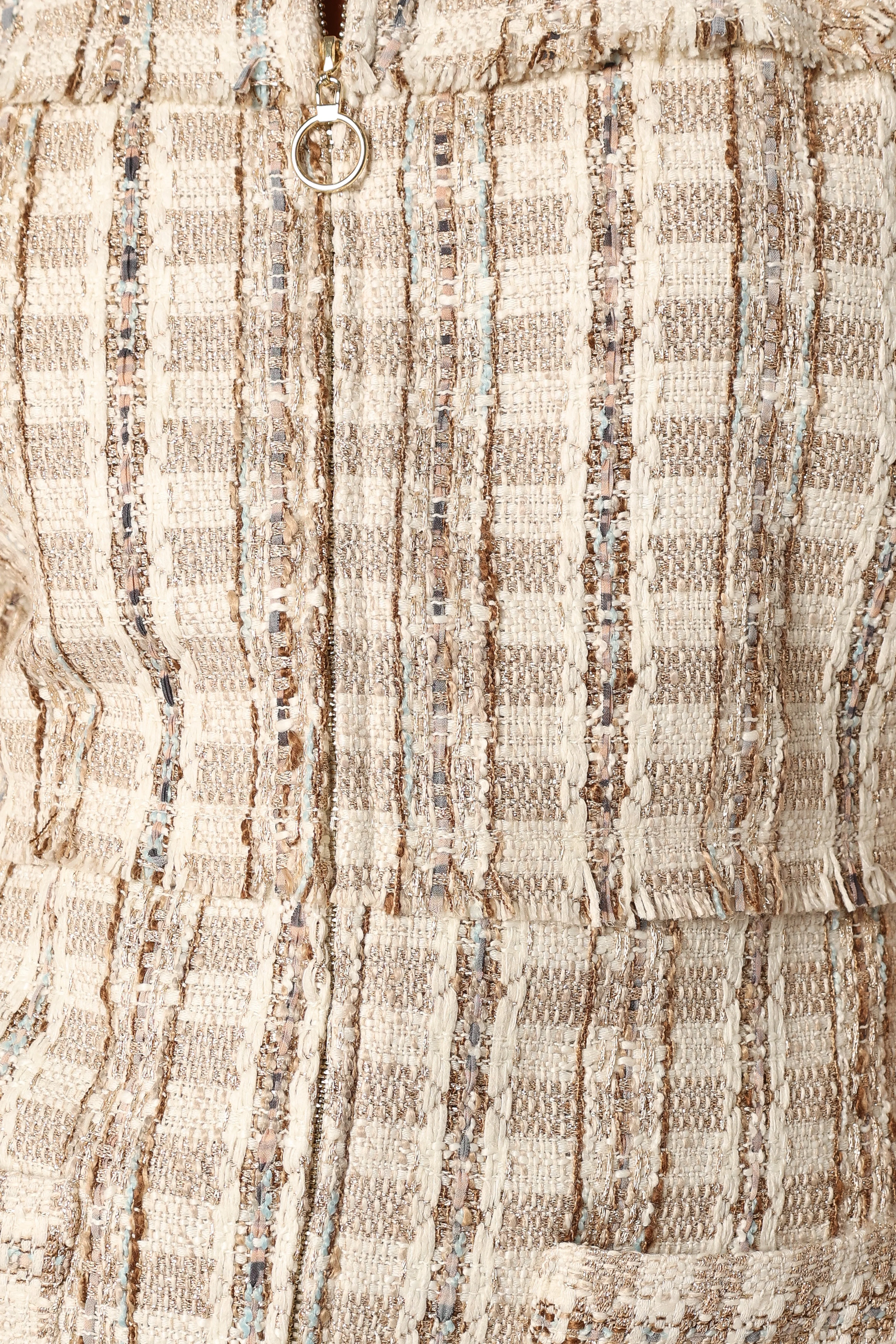 Calloway Mini Dress - Cream Tweed