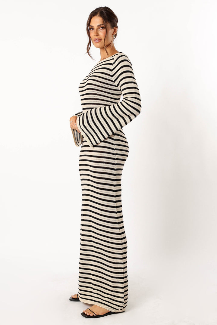 Cherie Knit Maxi Dress - Sand Black