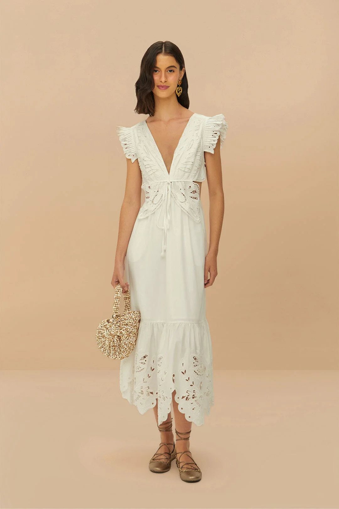 Off-White Butterfly Richelieu Midi Dress