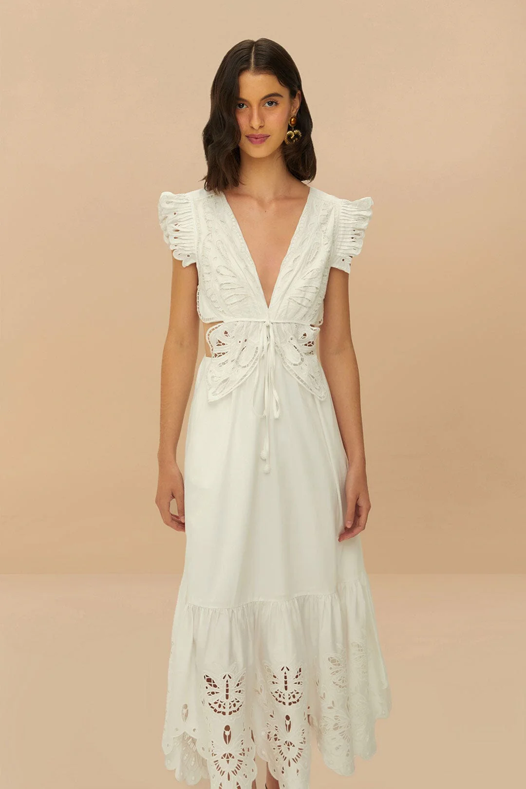 Off-White Butterfly Richelieu Midi Dress