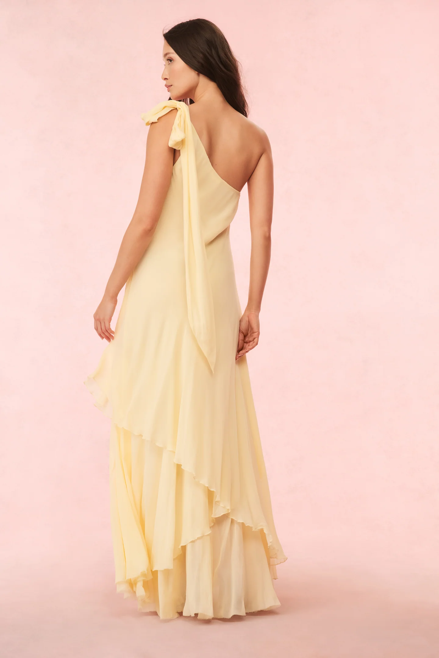 Alliara Chiffon One-Shoulder Gown