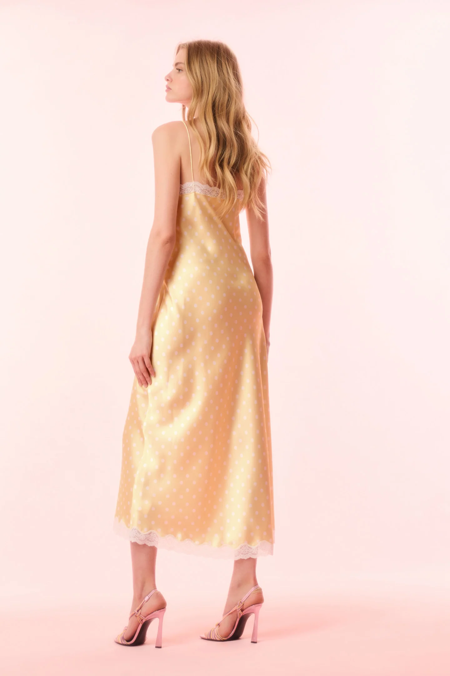 Manuela Satin Polkadot Slip Dress