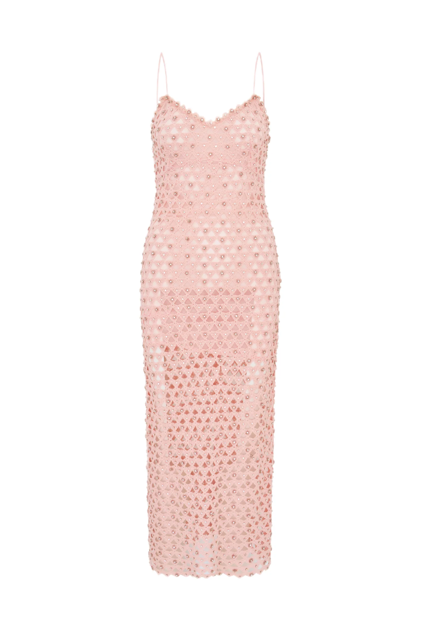 Lunaria Rhinestone Cotton Lace Maxi Dress