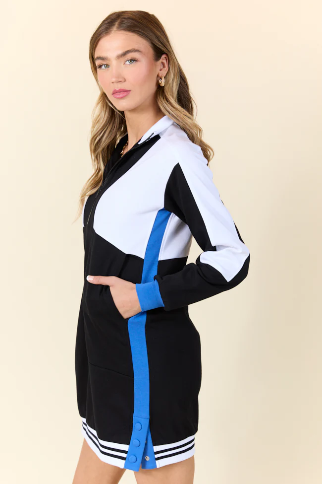 Finish Line Black Casual Long Sleeve Mini Dress
